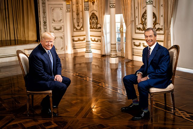 Former US president Donald Trump launched a barrage of criticism toward Meghan Markle during a pre-recorded wide ranging interview with Nigel Farage for GB News (pictured)