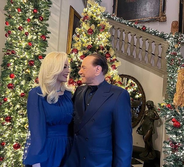 In this image posted on Facebook in January, 85-year-old former Italian prime minister Silvio Berlusconi (R) gazes into the eyes of 32-year-old Marta Fascina, an MP in his Forza Italia party, wishing her a happy birthday