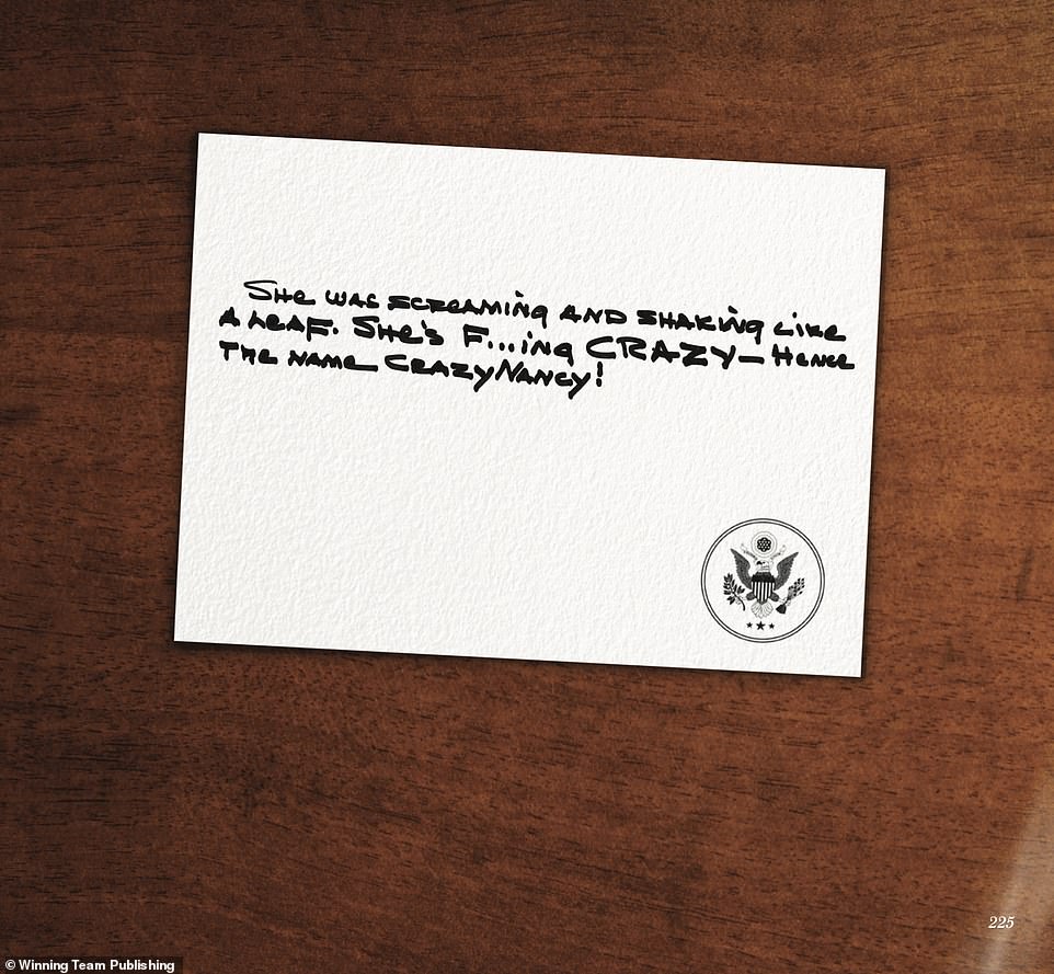 Some of his captions included harsher language for his rivals, as evidenced by the hand-written caption above where Trump drops an F-bomb