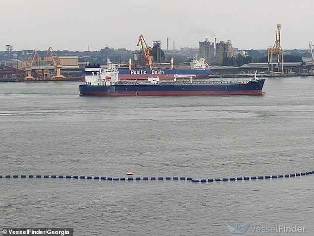 The boarding of the ship - named as the St. Nikolas oil and chemical tanker (pictured, file photo)- occurred in waters between Oman and Iran , 50 nautical miles east of Oman's Sohar, according to the British military's United Kingdom Maritime Trade Operations