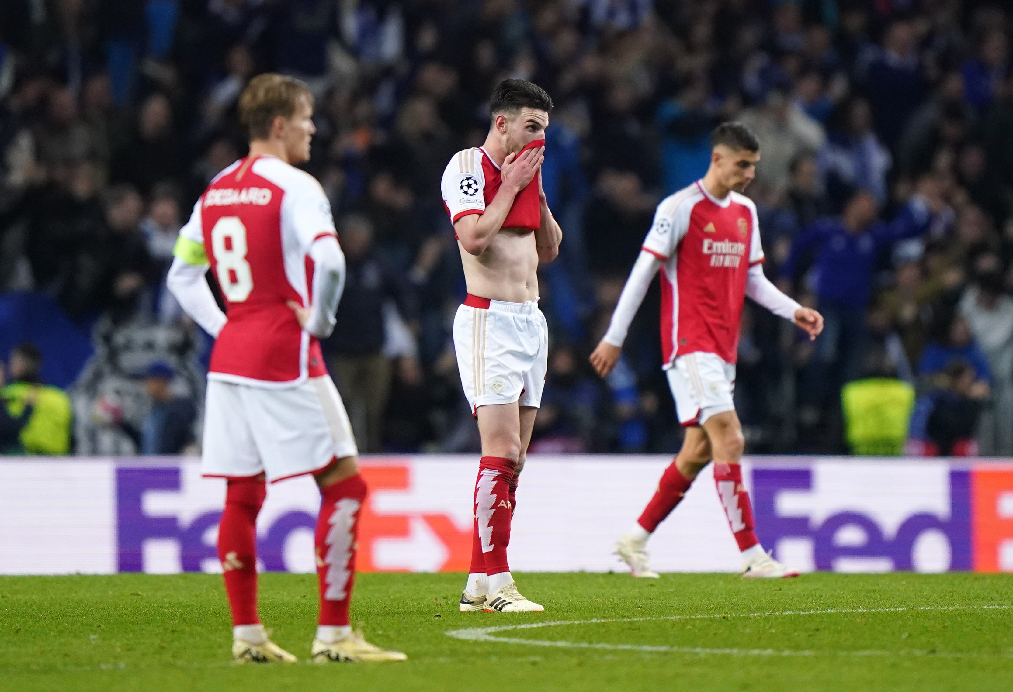 <p>Arsenal’s defeat means they must come from behind at the Emirates Stadium in order to progress</p>