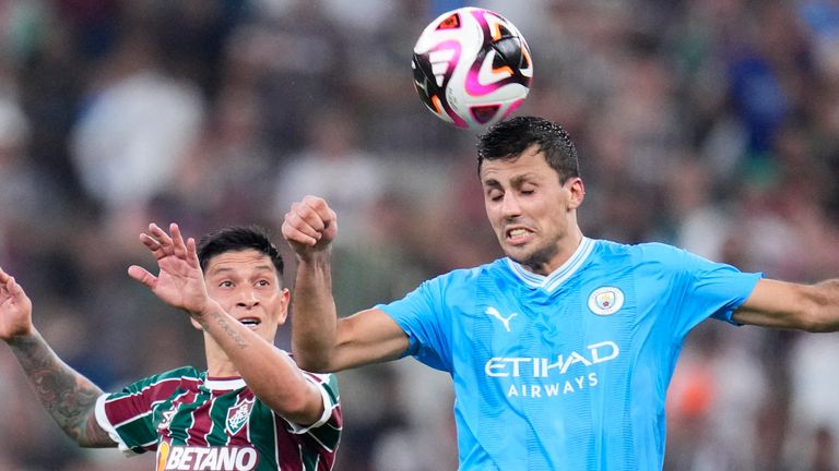 Rodri was injured in Man City's Club World Cup final win over Fluminense