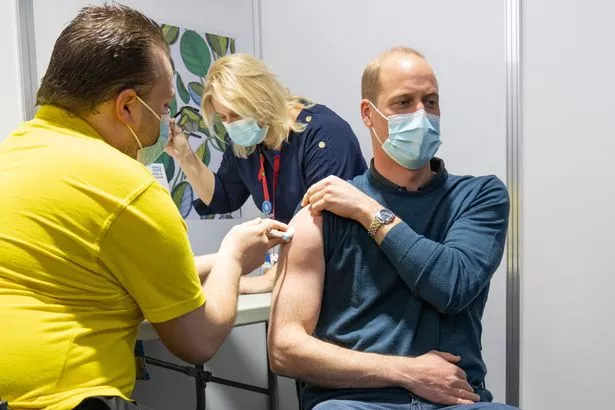 William gets his first dose of the jab