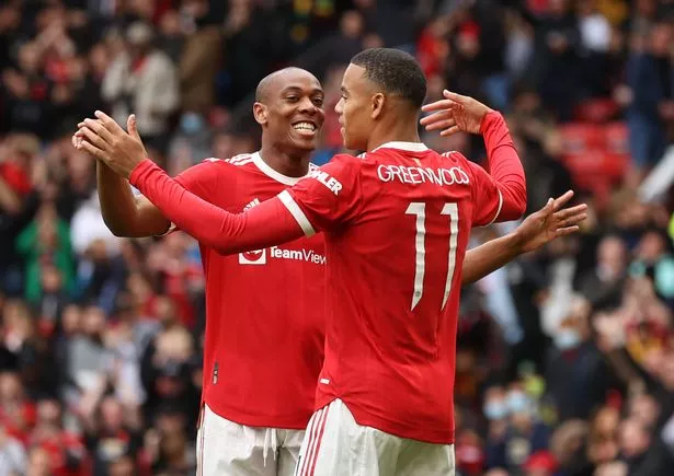 Manchester United's Mason Greenwood celebrates scoring