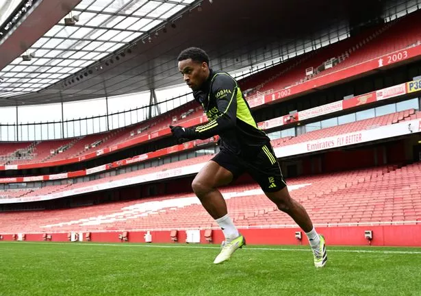 Jurrien Timber trained at the Emirates on Wednesday