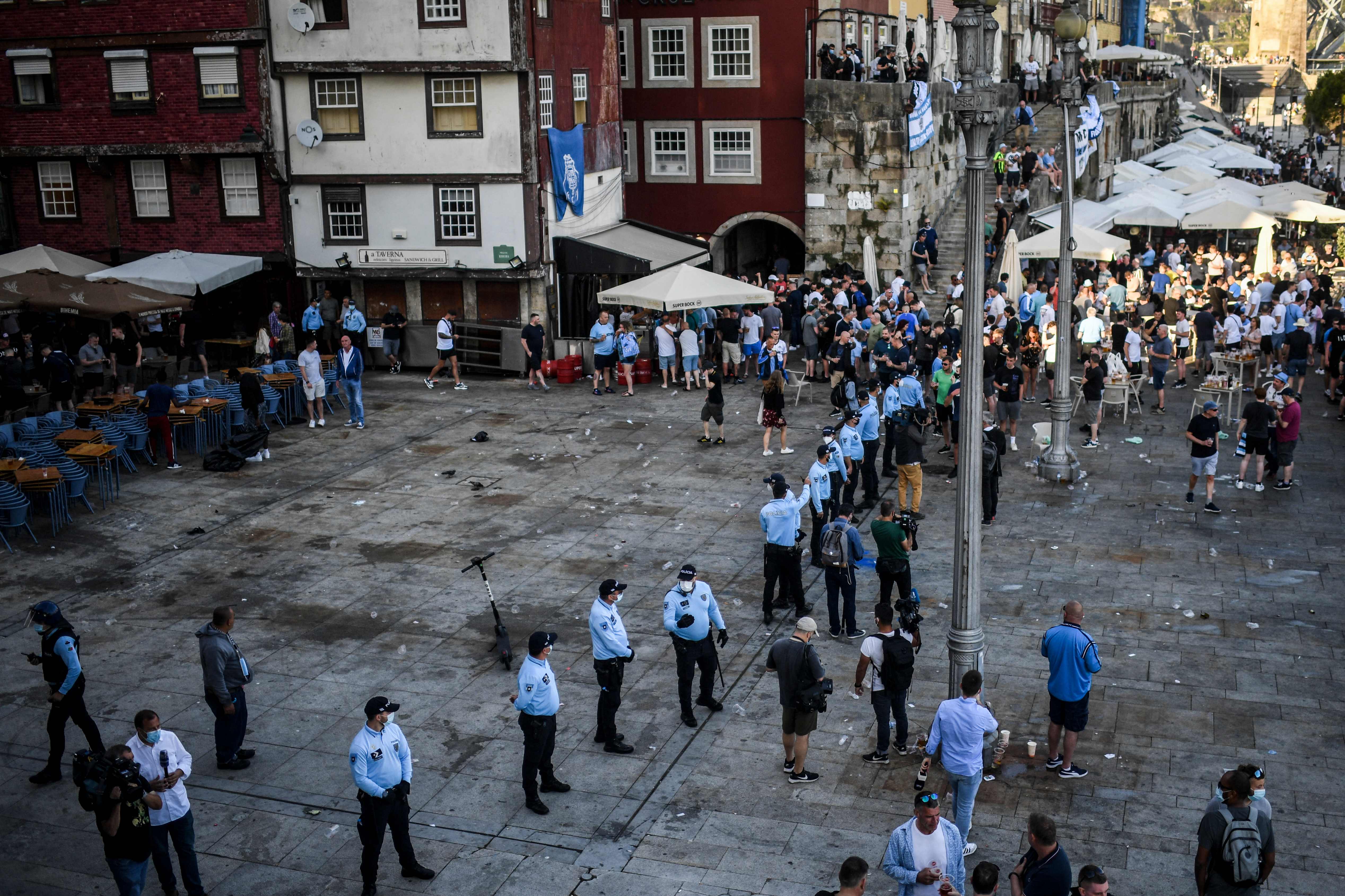 Cops were out in force today in Porto