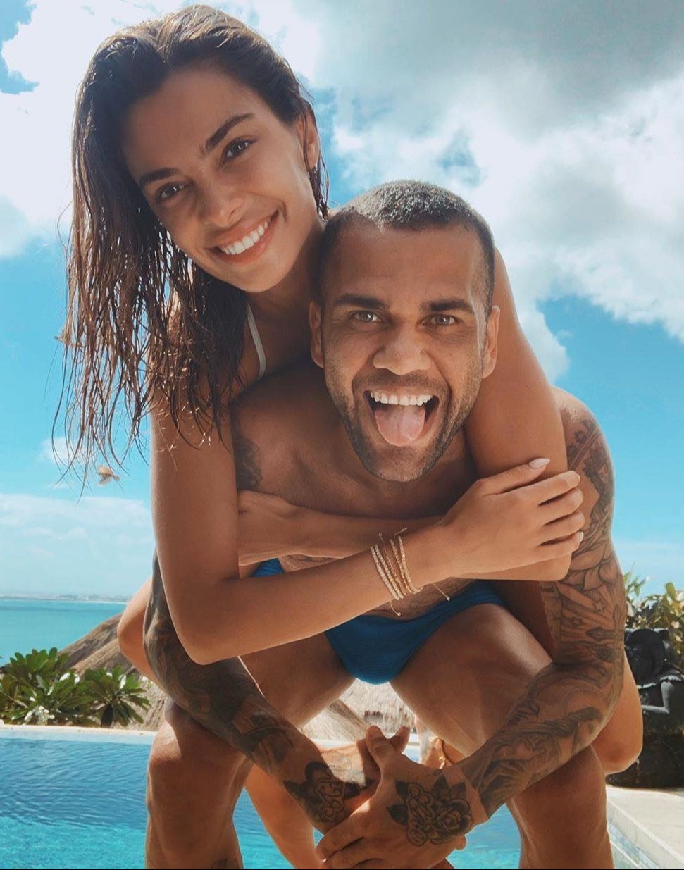 Dani Alves and his wife Joana Sanz